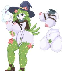 big_breasts cosplay female female_only furry furry_female girl green_hair nude pokémon_(species) pokemon pokemon_(species) pokephilia shaymin shaymin_(land_form) shianga.rt solo_female undressing