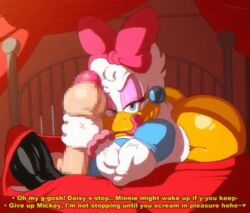 angelauxes animated anthro ass beak bed bedroom biceps blue_eyes bracelet breasts cheating cheating_husband cleavage clothed cum cumshot daisy_duck disney duck earrings eyelashes eyeshadow feathers forced furry hair_ribbon handjob male/female male_rape_victim masturbation mickey_mouse mouse muscular_arms muscular_female penis purple_eyeshadow rape reverse_rape ribbon soft_feathers thick_ass thick_thighs tongue_out white_feathers