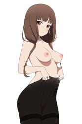 1girls absurd_res absurdres accurate_art_style anime_style bare_arms bare_breasts bare_legs bare_midriff bare_shoulders bare_thighs belly belly_button blush breasts brown_eyes brown_hair cleavage collarbone coro_fae embarrassed embarrassed_nude_exposure embarrassed_nude_female female female_focus female_only fingernail fingers groin high_resolution highres iino_miko kaguya-sama_wa_kokurasetai_~tensai-tachi_no_renai_zunousen~ leggings legs light_skin looking_at_viewer medium_breasts navel nervous nude official_style pantyhose schoolgirl shy shy_expression simple_background simple_shading slender_waist slim_waist solo standing straight_hair student teenager thick_thighs thighband_pantyhose thighs thin_waist twintails v-line white_background