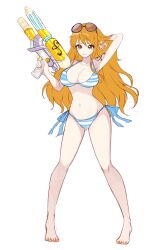 1girls bare_arms bare_legs bare_shoulders bare_thighs big_breasts bikini bikini_bottom bikini_top clothed clothing color crazy_otama female female_focus female_only hi_res large_breasts light-skinned_female light_skin long_hair looking_at_viewer nami nami_(one_piece) one_piece orange_eyes orange_hair post-timeskip shounen_jump solo solo_female sunglasses sunglasses_on_head tagme tattoo thick_thighs water_gun