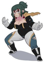 1girls angeliccmadness arttmadness big_breasts bleeding blood blush boku_no_hero_academia breasts cape chubby chubby_female cleavage female female_only front_view green_eyes green_hair hero_outfit_(mha) inko_midoriya long_hair looking_at_viewer mature_female midoriya_inko milf my_hero_academia ponytail ripped_clothing smooth_skin thick_thighs tied_hair