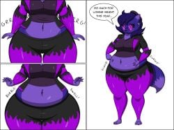 big_ass big_breasts blueberry_inflation breasts bubble_butt female huge_ass lj_caffie renamon thick_thighs wide_hips