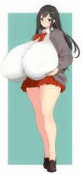 big_breasts breasts brown_hair brunette_hair enormous_breasts female female_only giant_breasts gigantic_breasts huge_breasts hyper hyper_breasts large_breasts massive_breasts mini_skirt miniskirt nehani_(tworship) tagme