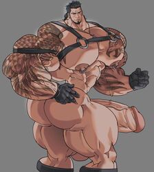 big_muscles black_hair boner chest_hair daddy_kink erection facial_hair final_fantasy final_fantasy_xv gladiolus_amicitia grabbing_ass grabbing_own_ass hairy_arms hairy_ass hairy_balls hairy_chest hairy_legs hairy_male happy_trail harness human hunk hyper hyper_ass hyper_balls hyper_genitalia hyper_muscles hyper_penis hyper_testicles leg_hair looking_at_viewer looking_back male male_only necklace pierced_ears pierced_nipples piercing piercings pubic_hair remert solo solo_male tattoo tattoos uncensored veins veiny_muscles veiny_penis