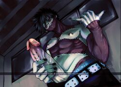 1boy alternate_version_available bare_chest black_hair black_nail_polish black_nails burn_scar dabi english_text genital_piercing hand_on_penis ldnsfw male male_only my_hero_academia painted_nails pants penis penis_out pierced_genitals piercing piercings scar scars shirtless shirtless_(male) solo solo_male text todoroki_touya touya_todoroki underwear veiny_penis viewed_from_below