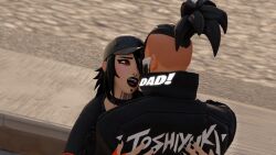 adorable big_ass big_breasts big_butt big_penis big_thighs black_hair dusty_(fortnite) epic_games father_and_daughter fortnite imminent_incest imminent_sex red_eyes tomboy toshiyuki_(ya_path) ya_path