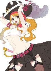 1girls bare_arms bare_shoulders big_breasts clothed clothing color crazy_otama female female_focus female_only hi_res large_breasts light-skinned_female light_skin long_hair looking_at_viewer nami nami_(one_piece) one_piece one_piece_film_red open_mouth orange_eyes orange_hair post-timeskip shounen_jump solo solo_female tagme tattoo