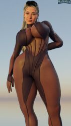 1girls 3d black_hair blonde_highlights bodysuit earring edenian female female_focus legs light-skinned_female light_skin lips looking_at_viewer looking_down lower_body midway midway_games milf mortal_kombat mortal_kombat_1_(2023) mother netherrealm_studios pantyhose queen royalty sindel standing thedirtden tied_hair