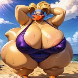 1girls 4k ai_generated areola_slip ass bbw beach bikini breasts duck female highres huge_ass huge_breasts hyper hyper_ass massive_ass massive_breasts massive_thighs matronai_(artist) mighty_ducks obese overweight overweight_female patreon patreon_username pinup solo solo_female solo_focus ssbbw stable_diffusion swimsuit tanya_vanderflock thick thick_legs thick_thighs thighs twitter_username