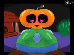 animated boobjob goth1cc heart-shaped_pupils huge_breasts humanoid pumpkin_head tagme video