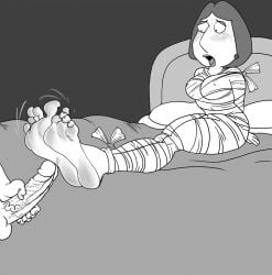 big_penis bondage cry family_guy feet female foot_fetish footjob lois_griffin mummification mummified mummy sweat toes wrapped