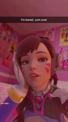 10_seconds 1girls 3d 9:16 alyta3d animated ass ass_shake big_ass brown_eyes brown_hair d.va english_text facial_markings female indoors lewdality no_panties no_sound overwatch overwatch_2 selfie shorter_than_10_seconds snapchat solo_female tagme teasing vertical_video video