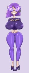 armpits bikini doll doll_joints dollification duolingo female huge_ass huge_breasts implied_transformation knick_knack lily_(duolingo) permanent_smile purple-tinted_eyewear sunglasses sunnification thick_thighs tinted_eyewear transformation wide_hips