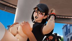 3d adorable big_ass big_breasts big_butt big_penis big_thighs black_hair dusty_(fortnite) epic_games father_and_daughter fondling_breast fortnite incest original red_eyes tomboy toshiyuki_(ya_path) ya_path