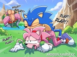 1boy 1girls amy_rose ardidon classic_amy_rose classic_sonic clothed_sex clothing cum cum_in_pussy doggy_style hedgehog male/female panties penetration sonic_(series) sonic_cd sonic_the_hedgehog sonic_the_hedgehog_(series) vaginal_penetration