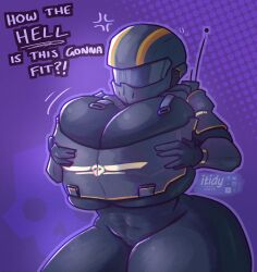 1girls big_breasts breasts breasts_bigger_than_head cleavage curvy curvy_female curvy_figure dialogue female helldiver_(helldivers) helldivers helldivers_2 helmet huge_boobs huge_breasts human itidy masked masked_female massive_breasts muscular muscular_female six_pack skin_tight solo solo_female solo_focus speech struggling_to_fit text thick thick_ass thick_legs thick_thighs thighs voluptuous voluptuous_female wide_hips wide_thighs