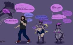 absurd_res alternative_fashion anthro ass beard big_breasts bottomwear breast_expansion breast_squish breasts buncow butt_expansion clothing collar denim denim_bottomwear denim_clothing duo english_text european_mythology expansion eyewear facial_hair female fur furred_kobold furred_scalie gender_transformation glasses greek_mythology hi_res hip_expansion horn human human_to_anthro hydra jeans kobold looking_pleasured looking_scared male mammal mental_transformation mohawk mtf_transformation multi_head multiple_piercings mythology pants piercing pubic_tattoo punk scalie shirt short_stack shortstackification shrinking size_transformation slightly_chubby species_transformation spiked_collar spikes squish tail tattoo text thick_thighs topwear torn_clothing transformation wide_hips