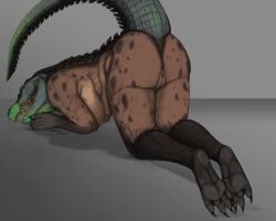 anthro anus ass ass_out big_breasts big_butt breasts claws crocodile crocodile_tail crocodilian curvy_figure feet female full-length_portrait genitals gradient gradient_body hi_res hybrid hyena legs_together looking_at_viewer looking_pleasured mammal markings mature_female mortalskull natural_colors no_pawpads nude open_mouth paws portrait pussy pussy_peek raised_tail realistic_anatomy realistic_anthro rear_view reptile scalie slightly_chubby solo spots spotted_body spotted_hyena suggestive tail teasing teasing_look teasing_with_butt thick_thighs toe_claws toes vulva wide_hips