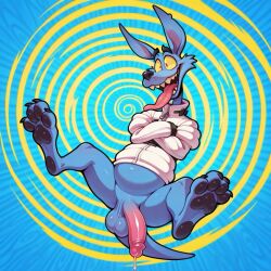 1:1 1boy ai_generated balls blue_fur civitai crash_(series) furry furry_only gay kangaroo male male_only penis ripper_roo rulinggallantscythe solo straitjacket tail video_games yaoi