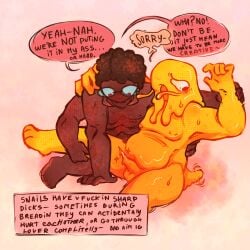 artazh carrying caterpillar embarrassed furry gentle gripp_(poco) humanization humanized indie_game insects non-human nonbinary oc ocxcanon poco scientifically_accurate shy snail snail_humanoid tailwag