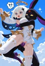 floating paimon_(genshin_impact) tagme