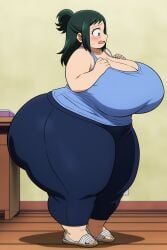 ai_generated big_ass big_breasts big_butt blushing chubby cleavage goldencum34 huge_ass huge_breasts huge_butt inko_midoriya massive_ass massive_butt midoriya_inko milf my_hero_academia shortstack thick_thighs wide_hips