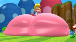 1girls allstarman alternate_version_available ass_bigger_than_body ass_bigger_than_head ass_bigger_than_torso colossal_ass crushed_by_ass crushing_tiny_person fallen_down falling fat_ass goomba huge_ass huge_breasts huge_butt hyper hyper_ass hyper_butt mario_(series) nintendo princess_peach sassy sitting sitting_on_person source_filmmaker super_mario_bros. tagme