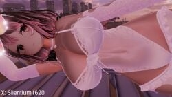 1girls beach breasts choker collar female frills glasses gloves large_breasts leotard lounge_chair lying rose selfie silentium1620 silya tagme thighhighs vrchat vrchat_avatar vrchat_booth