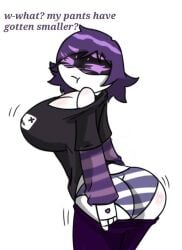 1girls ass ass_focus ass_grab big_breasts blush breasts drone female female_focus female_only glitch_productions looking_at_viewer murder_drones panties purple_eyes purple_hair robot robot_girl robot_humanoid showing_ass uzi_(murder_drones) uzi_doorman