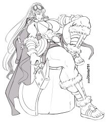 axe fire_emblem_heroes ginta751 long_hair muscles muscular_female seductive_smile taller_female thick_thighs thjazi_(fire_emblem)