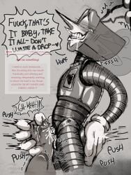 ambiguous_gender anon anonymous antennae_(anatomy) being_used blowjob blowjob_face blowjob_focus blush crying cum_drip cum_in_mouth cum_out_nose cumming_in_mouth dacryphilia deltarune deltarune_chapter_3 eyes_rolling_back gloved_hands grin hand_on_hip letttusse metallic_body metallic_skin object_head pervert_smile pushing_head pushing_head_towards_fellatio robot_humanoid self_insert size_difference tenna_(deltarune) text text_bubble too_much_cum tv_head y/n ych you