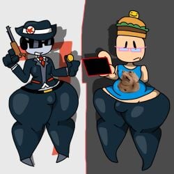007n7 007n7_(forsaken) 2boys big_ass boogieworm42 bulge chance_(forsaken) femboy flintlock forsaken_(roblox) gun roblox roblox_hacker robloxian thick_thighs