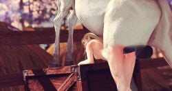 1animal 1girls 2023 3d animal_genitalia animal_penis blonde_hair crate cum cum_in_pussy cum_inside equine equine_penis final_fantasy final_fantasy_xiv hi_res medial_ring nude nude_female outdoor_nudity outdoor_sex outdoors ryne_waters square_enix stable unicorn vaginal_penetration yeem_review zoophilia
