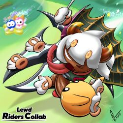 artwork_(digital) blowjob brown_body brown_penis cape digital_media_(artwork) fangs gloves horn horns kirby_(series) kirby_air_riders lalala lololo penis_in_mouth scarfy short_hair sucking sucking_penis supermoonshroom taranza testicles tongue white_eyes white_hair