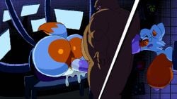 10_seconds 1920x1080 1boy 1boy1girl 1girls 2d_animation anthro ass ass_bigger_than_head balls balls_sucking banditeere big_balls big_belly big_breasts bubble_butt coming_out_of_tv dominant_male fat_belly fat_male femsub five_nights_at_freddy's five_nights_at_freddy's:_sister_location fnaf fox fox_ears fox_girl from_behind hanging_breasts hyper_balls hyper_penis large_ass large_penis larger_male leaking_pussy lolbit lolbit_(fnaf) loop looping_animation moaning monitor monster nipples orange_fur pixel_animation pixel_art scottgames smaller_female spring_bonnie spring_bonnie_(fnaf) straight submissive_female tagme tail tv video wet_pussy white_fur william_afton