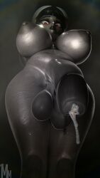 1girls 3d below_view big_breasts big_penis dickgirl futanari looking_at_viewer looking_down modestmorning nude nude_female phalia