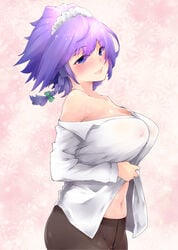 1girls big_breasts blue_eyes blush female maid nipples_visible_through_clothing sakuya_izayoi smile soi tagme touhou