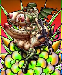 1futa ass balls bimbo blonde_hair breasts demon demon_girl futa_only futanari gun heart-shaped_pupils high_heel_boots high_heels huge_ass huge_balls huge_breasts huge_cock jewelry lilith_art looking_at_viewer military_uniform nipple_piercing original original_character piercing pubic_tattoo puffy_nipples soldier solo spade_tail stockings succubus tail tanline tattoo testicles thick_thighs thin_waist wide_hips wings