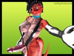 3d alice_(unlogicalsnek) animal_genitalia animal_penis anthro balls ballsack blue_eyes blue_eyes_female cock female_anthro female_snake femsnek furry futanari holding_camera latex latex_gloves latex_thighhighs original original_character selfie sfm showing_off showoff sling_bikini smiling_at_viewer smirk smirking snake snake_futa snake_tail source_filmmaker unlogicalsnek watermark watermarked_at_source