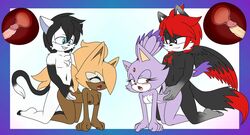 2021 all_fours anthro black_body black_fur black_hair blaze_the_cat blue_eyes blush breasts brown_body brown_fur canid canine canis clenched_fists closed_eyes custom_ink digital_media_(artwork) doggy_style domestic_cat erection fan_character feathered_wings feathers felid feline felis female female_penetrated foursome from_behind_position fur genitals group group_sex hair hand_on_butt hi_res humanoid_genitalia humanoid_penis hybrid idw_comics idw_publishing internal internal_vaginal interspecies looking_at_another looking_back looking_pleasured male male/female male_penetrating male_penetrating_female mammal meyk mobian_(species) multicolored_body multicolored_fur nipples nude orange_eyes penetration penis plantigrade purple_body purple_fur purple_hair red_hair sega sex simple_background small_breasts smile smirk sonic_(series) sonic_the_hedgehog_(comics) sonic_the_hedgehog_(idw) sonic_the_hedgehog_(series) straight tongue two_tone_body two_tone_fur vaginal_penetration video_games whisper_the_wolf white_tail_tip wings wolf xion_archaeus