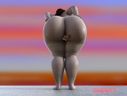 2girls 3d 3d_(artwork) anal_vore ass bbw big_ass chubby chubby_female duo faceless_female fat_ass female giantess hair huge_ass human large_ass macro macro/micro micro nude nude_female oern size_difference smaller_female thick_thighs voluptuous vore