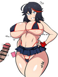 abs breasts censored condom dd_(artist) favorite huge_breasts kill_la_kill matoi_ryuuko micro_bikini penis skirt tagme