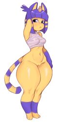 1girls animal_crossing ankha ankha_(animal_crossing) bandaged_chest female furry nintendo pussy thick_thighs tonytonyfloppa wide_hips