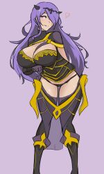 1girls big_breasts breasts camilla_(fire_emblem) cleavage female female_only fire_emblem fire_emblem_fates hair_over_one_eye hi_res in2naps long_hair nintendo purple_eyes purple_hair smile solo