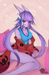 anthro aquatic_dragon dragon female female_protagonist freedom_planet freedom_planet_2 looking_at_viewer sash_lilac skyversa video_games water_dragon year_of_the_dragon