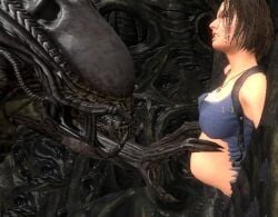 3d alien alien_(franchise) breeding_slave female hive jill_valentine jill_valentine_(sasha_zotova) predalien pregnant pregnant_belly pregnant_female resident_evil resident_evil_3 resident_evil_3_remake sfm source_filmmaker veltro01 xenomorph