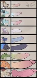 absurd_res anthro balls black_body black_penis blue_body blush charizard comparing comparing_penis covertcanine crocodile crocodilian crocodylid dinosaur dragon fangs fur furred_dragon genitals green_body group hi_res horn humanoid_genitalia humanoid_penis kale_(covertcanine) knot kobold male male_focus male_only male_solo mammal murid murine nintendo orange_body penis penis_lineup penis_size_chart penis_size_difference pink_penis pokémon_(species) pokemon pokemon_(species) rat razi_(covertcanine) reptile rodent scalie solo_male video_games