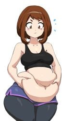 angry baqua bbw belly boku_no_hero_academia chubby fat holding my_hero_academia ochako_uraraka tagme