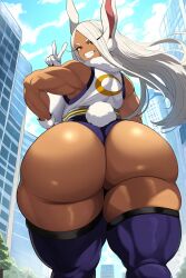 ai_generated goldencum34 grin huge_ass massive_ass mirko miruko my_hero_academia rumi_usagiyama thick_thighs wide_hips