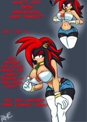 anthro big_breasts black_body black_fur black_lipstick breasts ctrl-z gender_transformation gloves intersex mtf_crossgender red_eyes red_hair rmc sega shade_the_hedgehog shadow_the_hedgehog sonic_(series) sonic_the_hedgehog_(series)